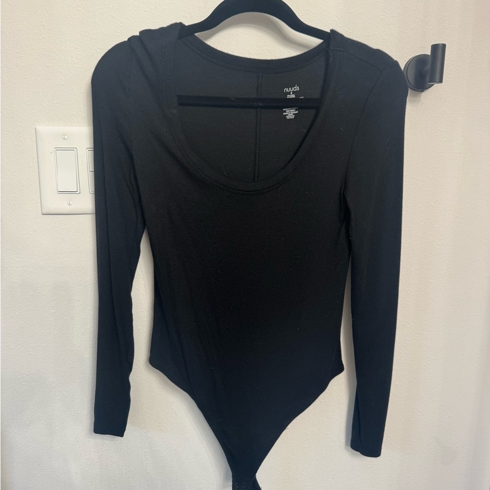 nuuds Black slinky rib Bodysuit